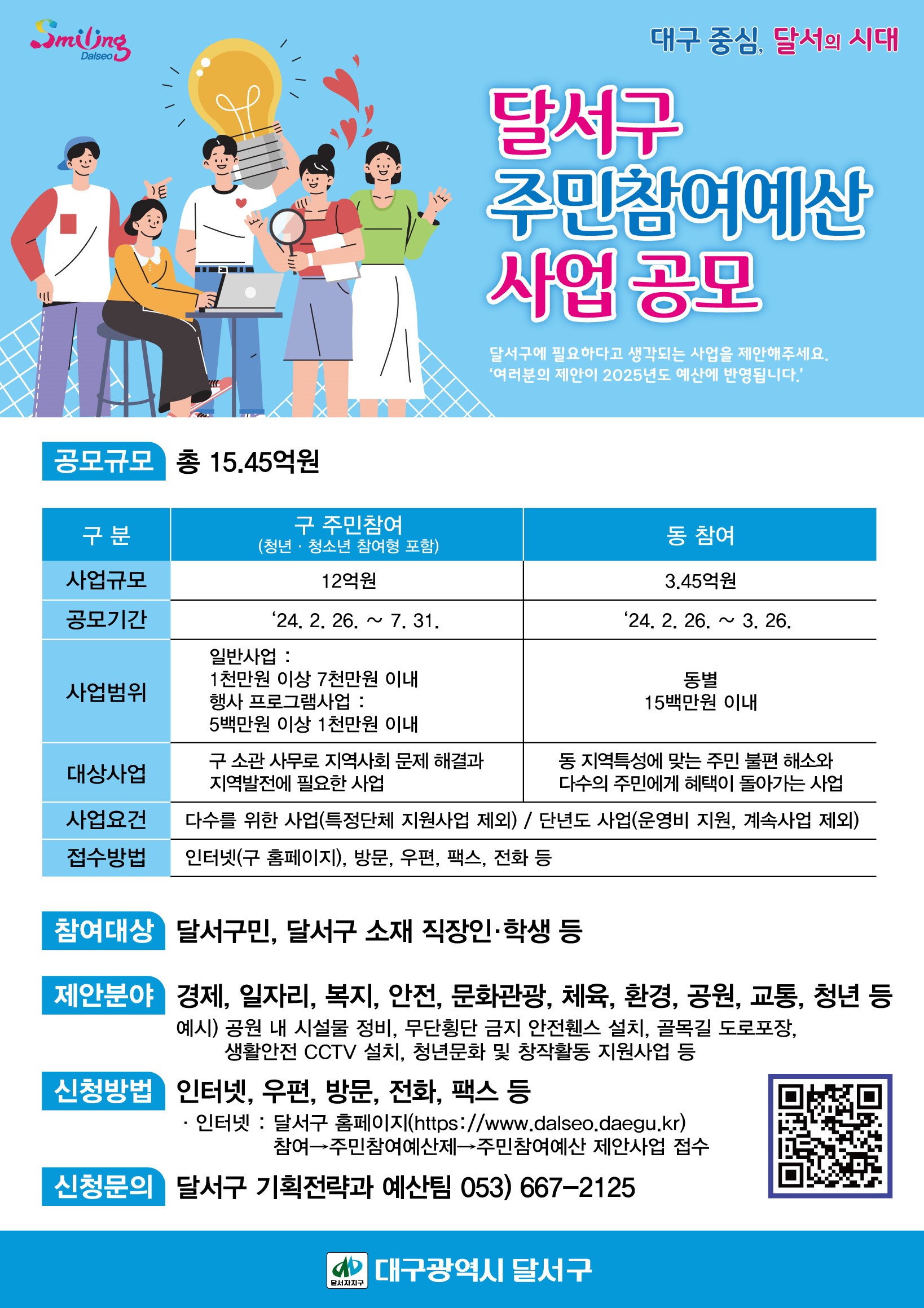 달서구 주민참여예산 제안사업 접수